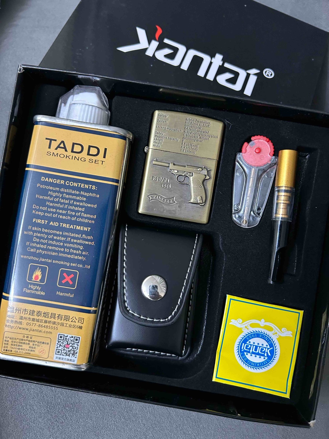 Taddi бензиновая зажигалка Walteer Gun gold, металлический сплав