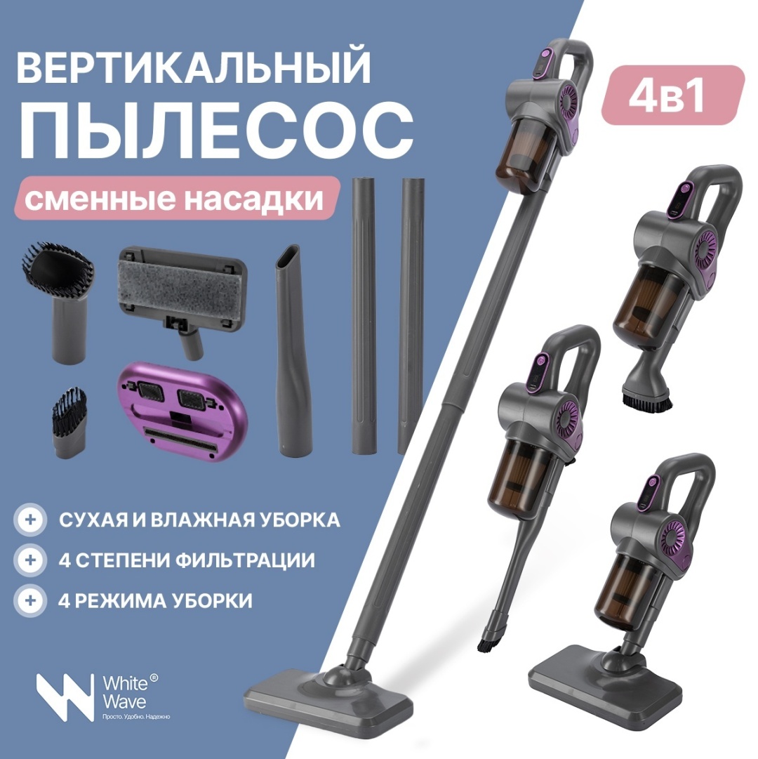 Пылесос White Wave KH288 серый