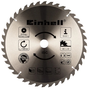 Пильный диск по дереву Einhell 4502011, 315x30 мм, 40Т