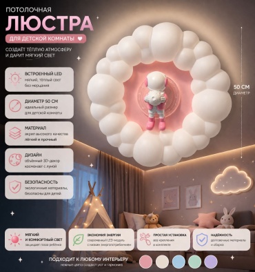 Люстра потолочная 3D PUZZLE LED, кол-во ламп: 1 шт