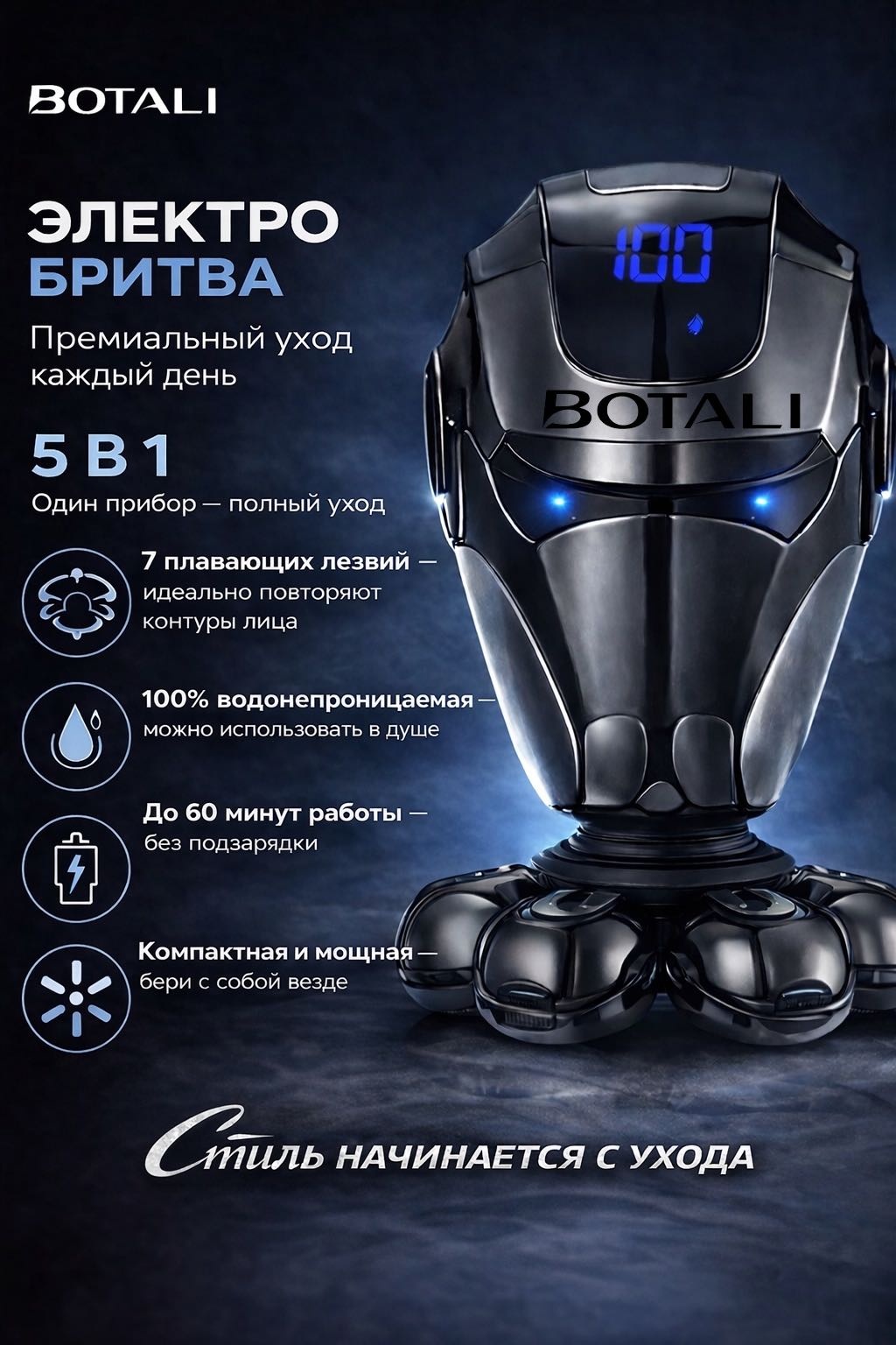 Электробритва BOTALI WK-5810 роторная