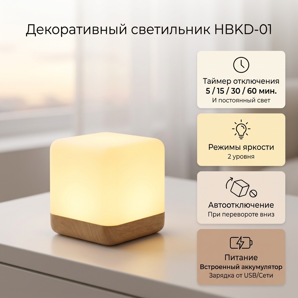 Декоративный светильник настольный HBKD-01, желтый