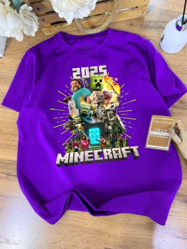 Футболка Майнкрафт Minecraft TMH_TREND.KZ фиолетовый, мультиколор