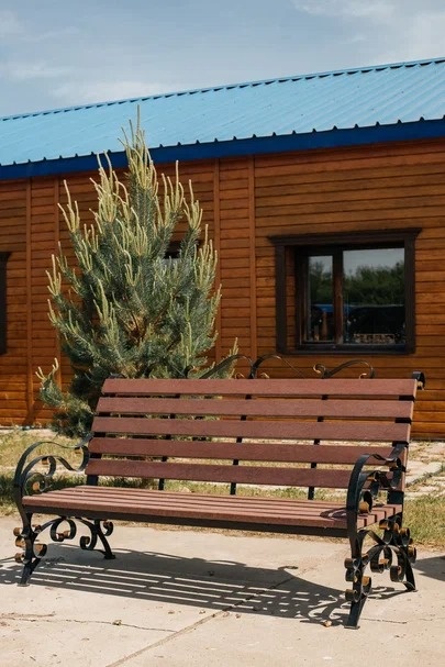 Скамейка со спинкой 180 см Мастерская Артель металл, макс.нагрузка: 400 кг
