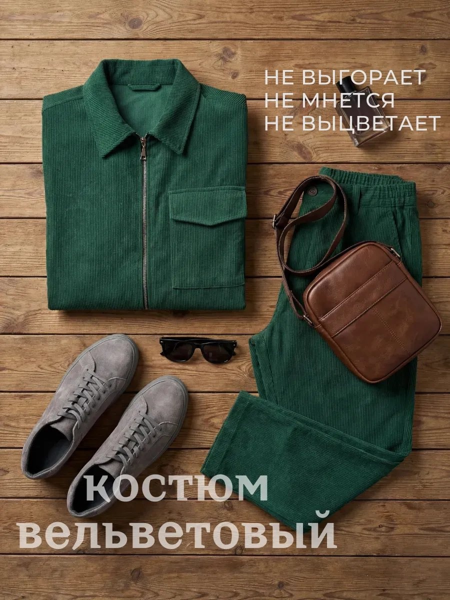 Повседневный костюм зеленый