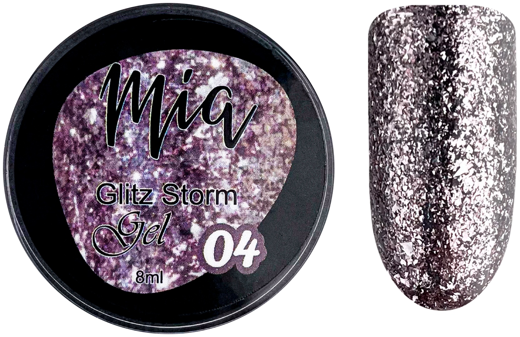 Mia гель для дизайна 04 Glitz Storm 8 мл