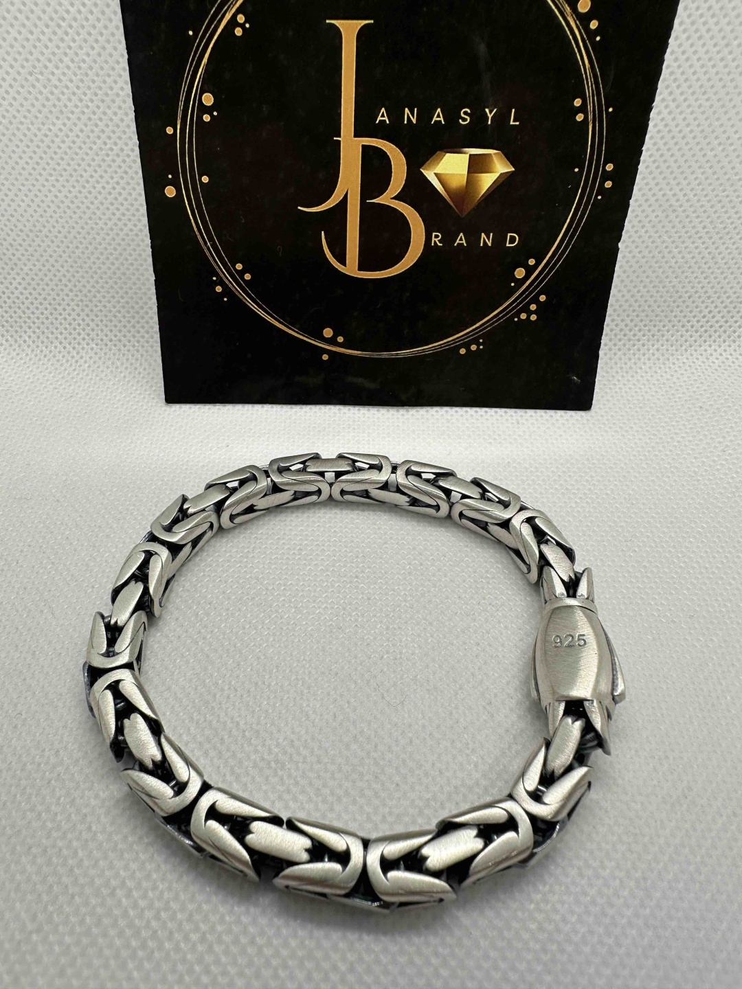 JANASYL Brand JB068 длина 21.5 см, вес 46 г серебро, плетение лисий хвост