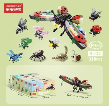 Конструктор LELEBROTHER Мир насекомых Insect World 9102, деталей 318 шт