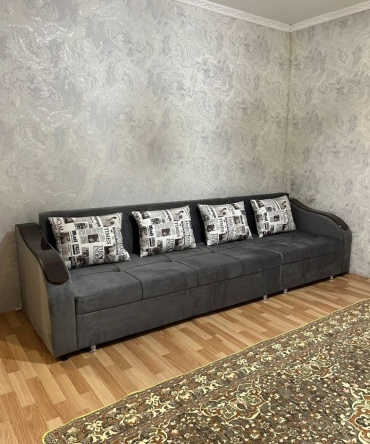 Диван Nurjol 01 Home Bereke, 240х80 см, обивка велюр, серый