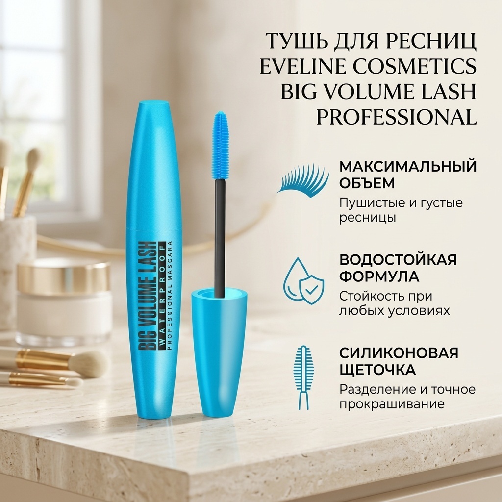 Тушь для ресниц Eveline Cosmetics Big volume lash professional для объема черный