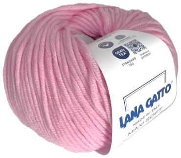 Моток Lana Gatto Maxi Soft (14675) розовый 90 м 50 г