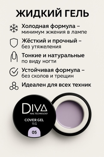 Diva nail technology гель Cover Gel 05 15 г