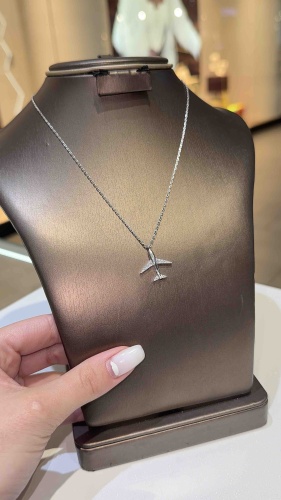Колье Ipekyolu Jewellery 849lZ Самолет длина 45 см вес 2 г серебро, фианит