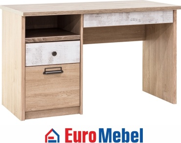 Стол компьютерный Euromebel Дизель, 120х60x75 см, светло серый, светло-коричневый