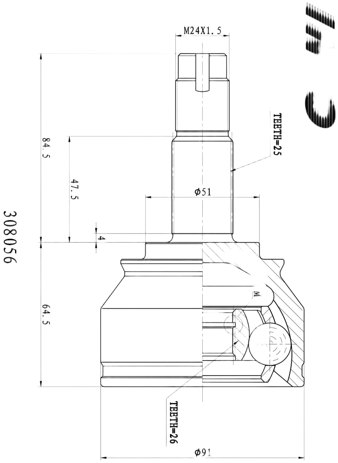 INKO шрус наружный 308056