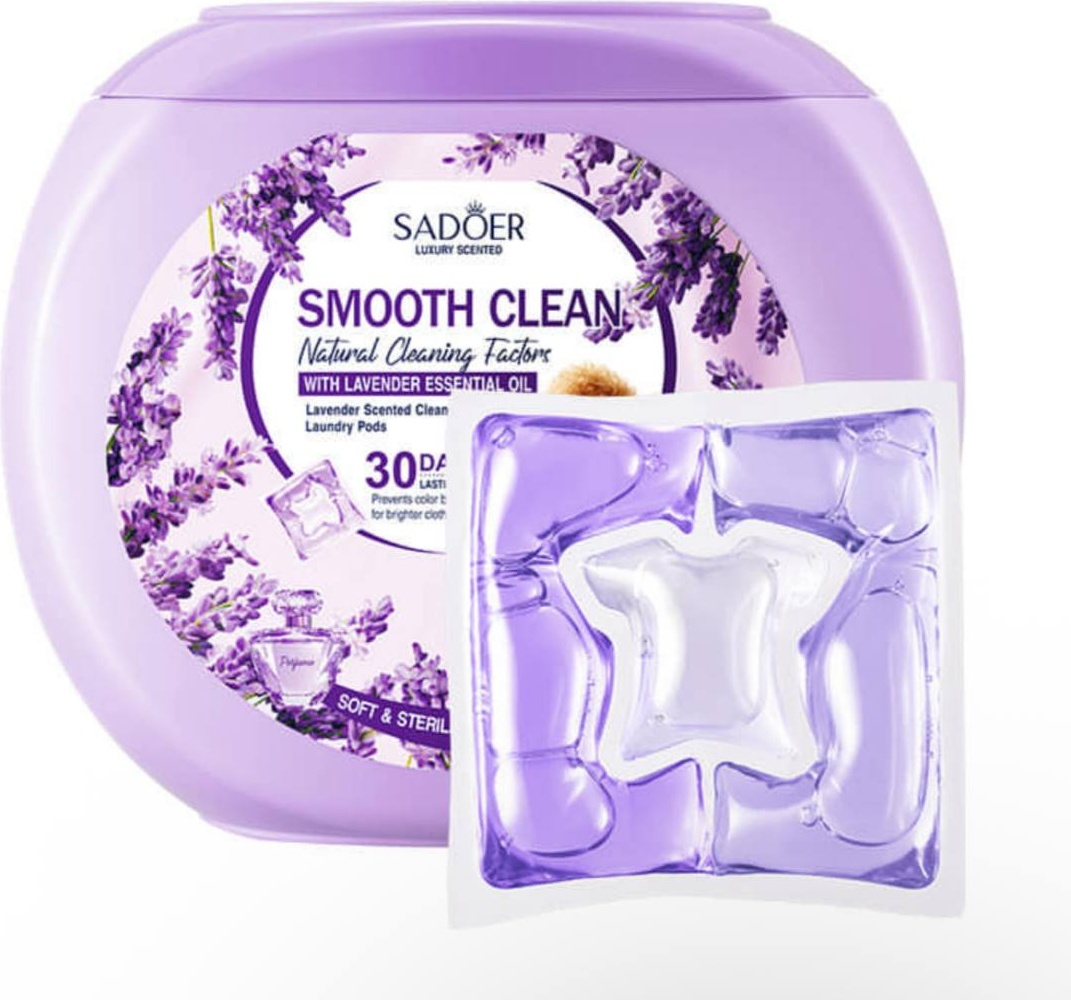 Капсулы SADOER Lavender Fragrant Laundry Detergent Pods - Капсулы для стирки с ароматом лаванды 36 шт