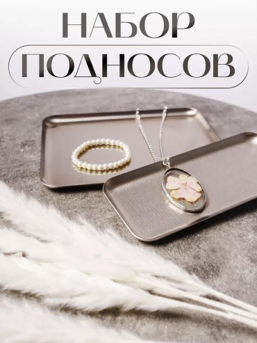 Поднос 196188789 серебристый