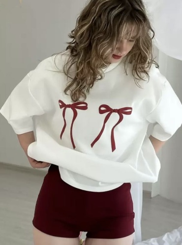 Футболка AZHARA белый, бордовый