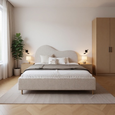 Кровать SM Company Snooze Bed двуспальная, 200x200 см (с матрасом, подъёмный механизм) белый