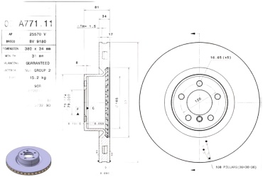 Диски Brembo передние 09A77111
