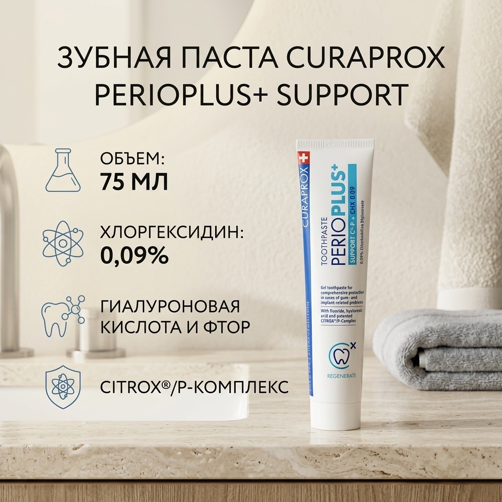 CURAPROX зубная паста Perio Plus Support 75 мл