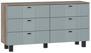 Комод TURAN HOME Oliva, 130x37x69 см, коричневый, оливковый