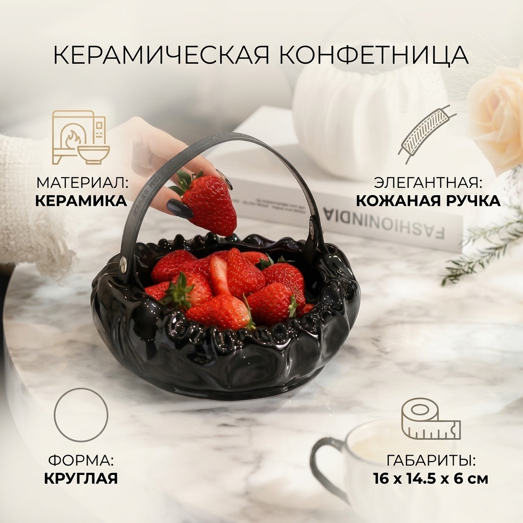 Конфетница 30345221_737740017 круглая 1 шт