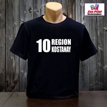 Футболка Eva Print 10 REGION KOSTANAY черный