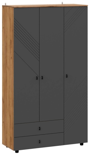 Распашной шкаф COMFORTO Дели, 120x210.6х46.4 см, графит, коричневый