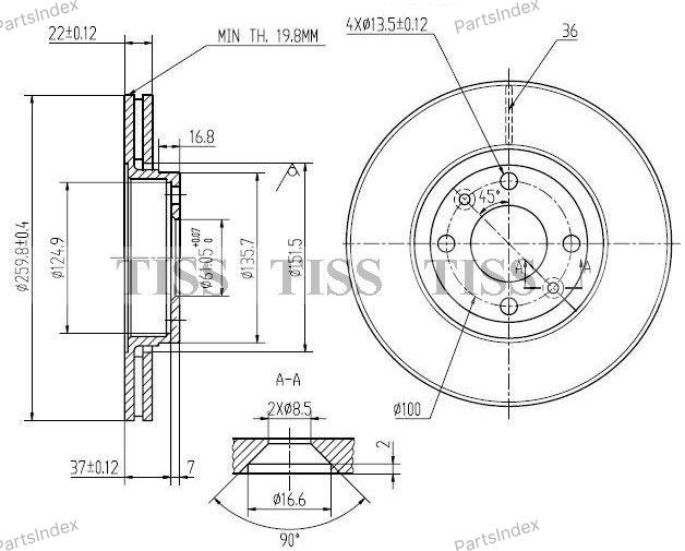JD Диск Тормозной JBD0021