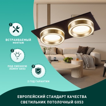 Встраиваемый светильник Radar GX53 20 Вт 220 В  LDGX53QR055--BGO