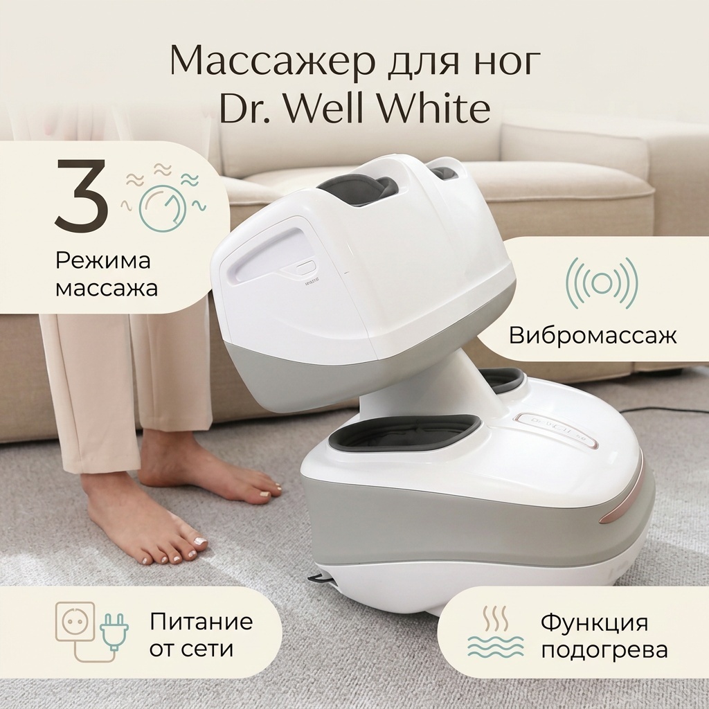 Массажер Dr. Well White ручной вибрационный