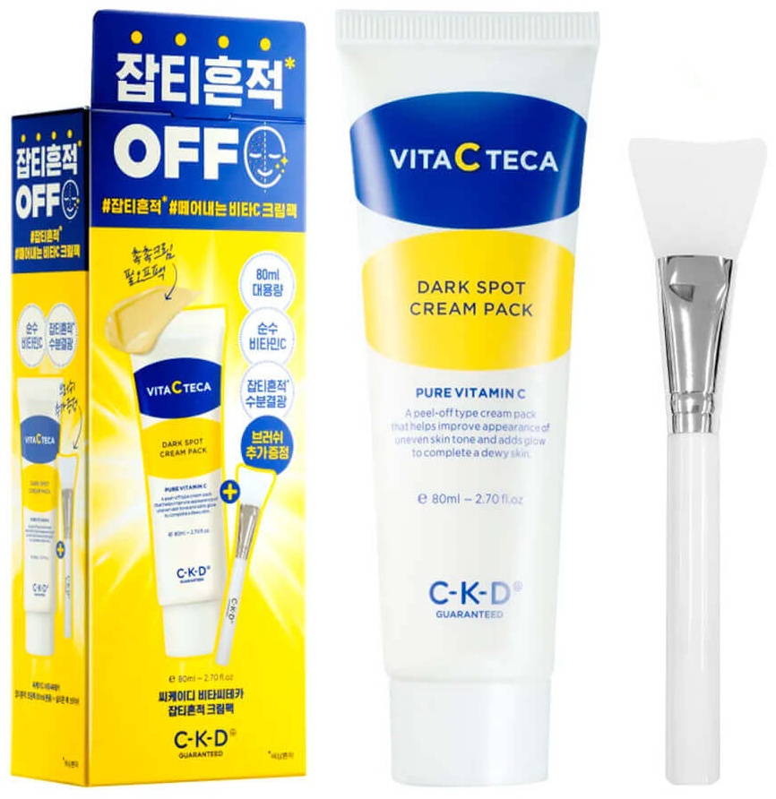 Маска для лица CKD Guaranteed пленка Guaranteed Vita C Teca Dark Spot Cream Pack Осветляющая Маска для Лица с Витамином С 80ml 80 мл