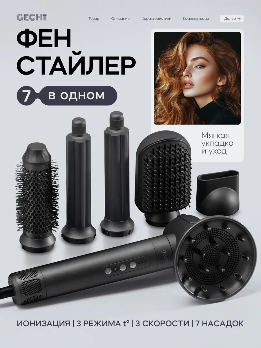 Gecht 757732171 компактный фен черный