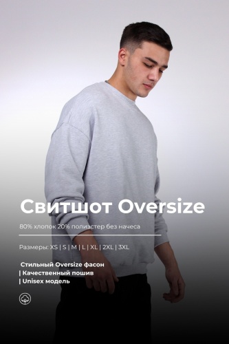 Свитшот Bitex серый