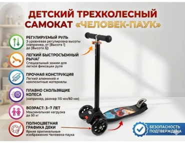 QazTech SPIDER MAN черный