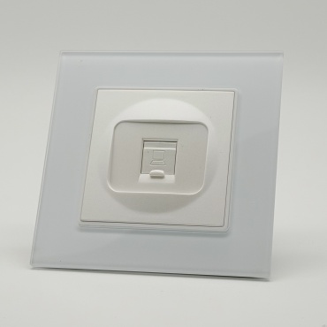 Компьютерная розетка (RJ45) Империя света Glass MMW-022, белый