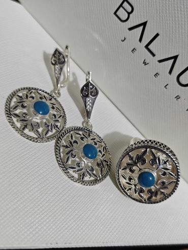 Balausa Jewelry ZH030(11) 17.5р вес 16.5 г серебро, фианит, эмаль