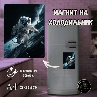 Sequoia VERS магнит-сувенир Космос Астронавты Фотомагнит на холодильник 1 шт