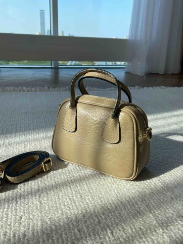 Сумка кросс-боди Genuine Leather натуральная кожа бежевый, тауп