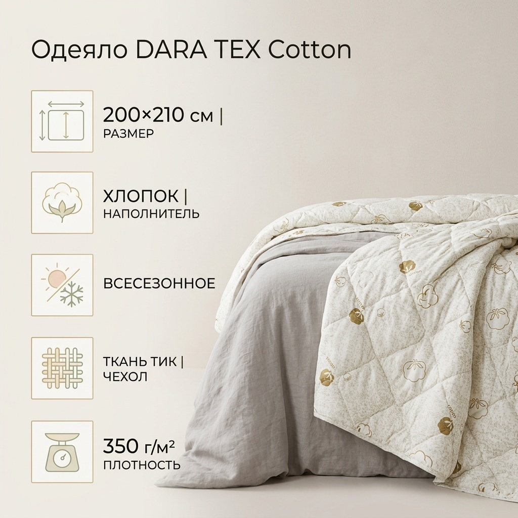 Одеяло DARA TEX Dara Tex 200x210 всесезонное