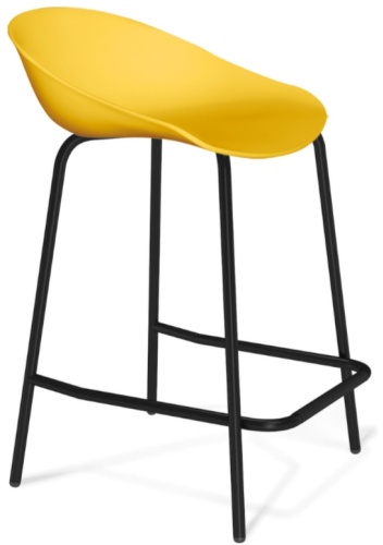 Барный стул ТЭТАХОУМ ST19/S29-1, 81x48x47 см, черный, желтый 1 шт.