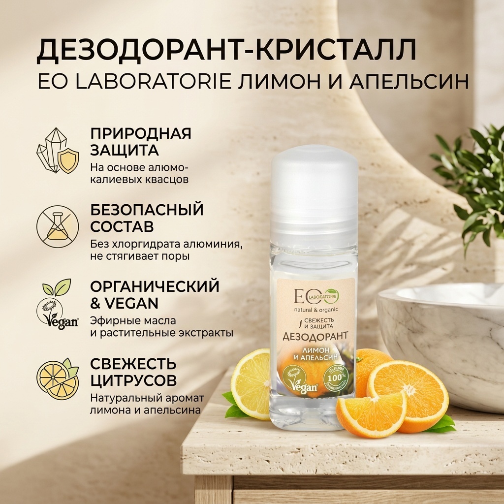 EO Laboratorie Deo Crystal Лимон и апельсин дезодорант для женщин 50 мл