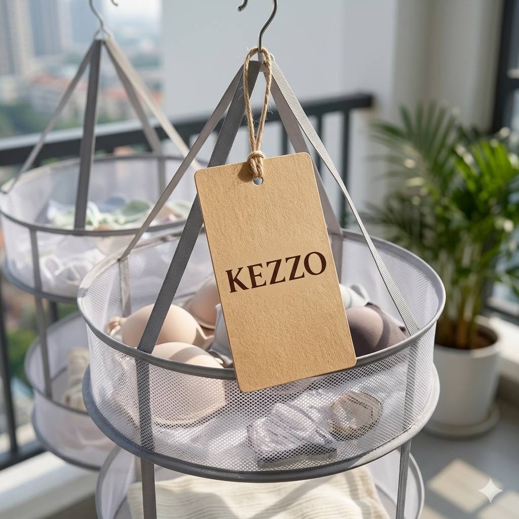 Сушилка навесная, потолочная KEZZO 45x45x12 см, кол-во уровней: 2, металл, пластик, нейлон