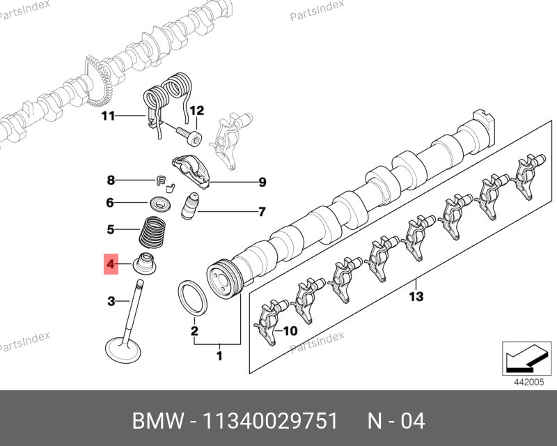 BMW Колпачки Маслосъёмные (комплект) 11340029751