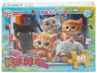 Умные игры Котята Пазлы 4630395007825 Мозаика 60 классический 60 деталей
