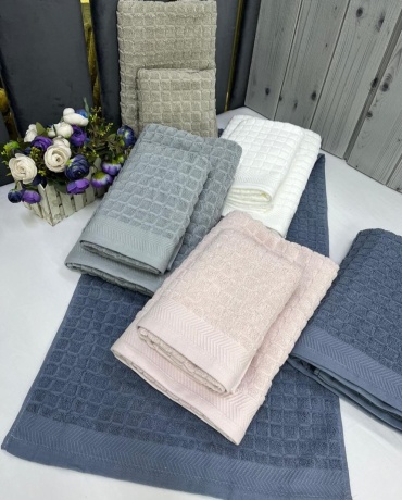 Набор полотенец Home Comfort 140x70 см, хлопок, махровая ткань, 2 шт,