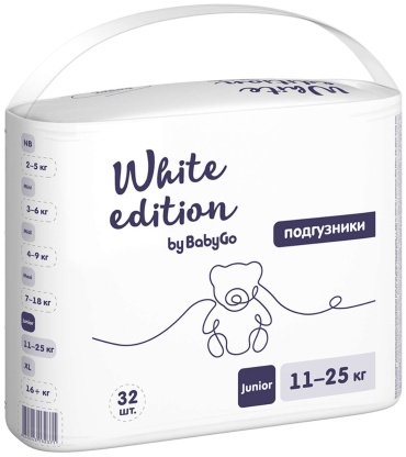 Подгузники BabyGo White edition XL, 32 шт