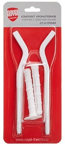 Royal Thermo Комплект плоских кронштейнов с дюбелями 7,2*170мм ,белый 1052699