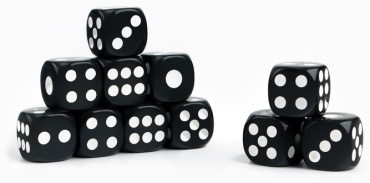Игральный кубик классический 4 шт, черный